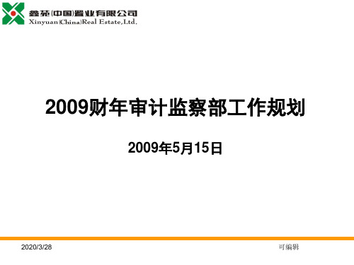 审计工作规划PPT课件