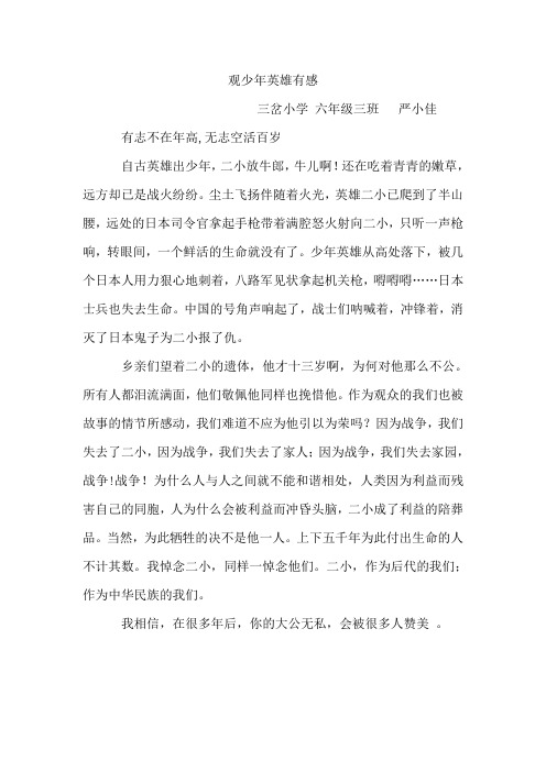 观少年英雄有感