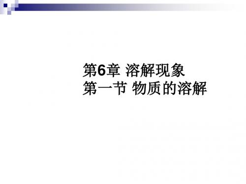溶解现象PPT课件 沪教版