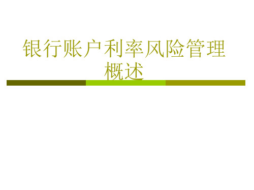 银行账户利率风险管理概述课件