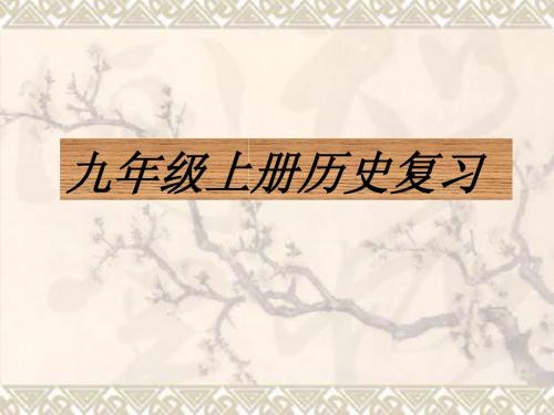 九年级历史上册复习课件
