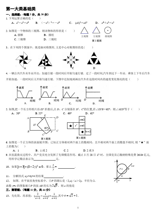 2018年河北省中考数学各类重点考察点总结