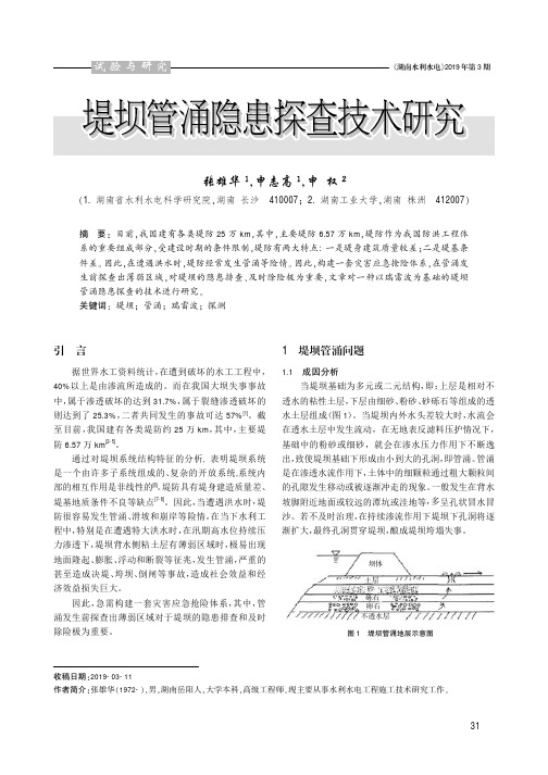 堤坝管涌隐患探查技术研究
