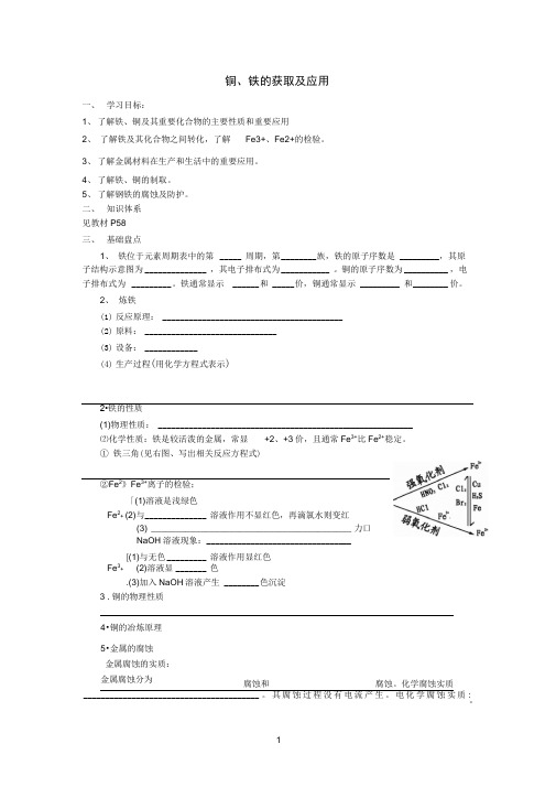 铜、铁的获取及应用