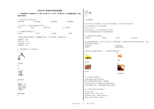 2018年广西百色中考化学试卷