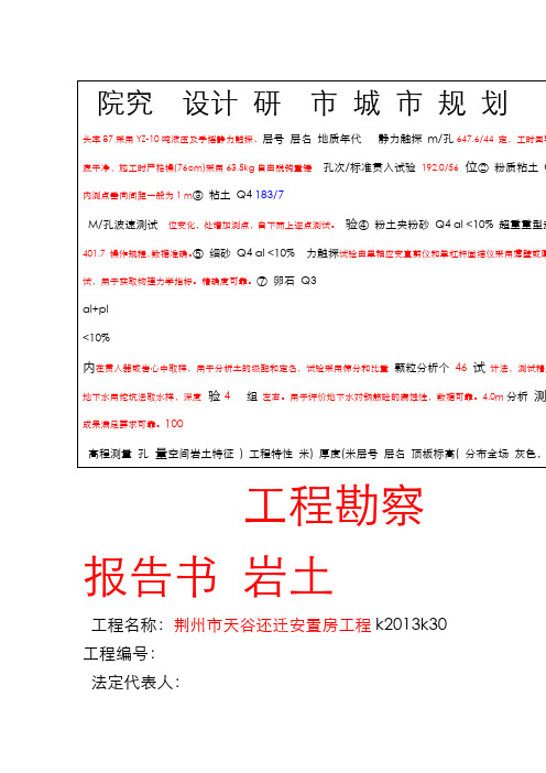 岩土工程勘察报告书(规划院版)