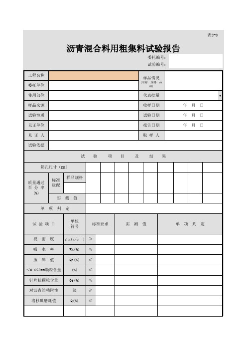 粗集料试验报告