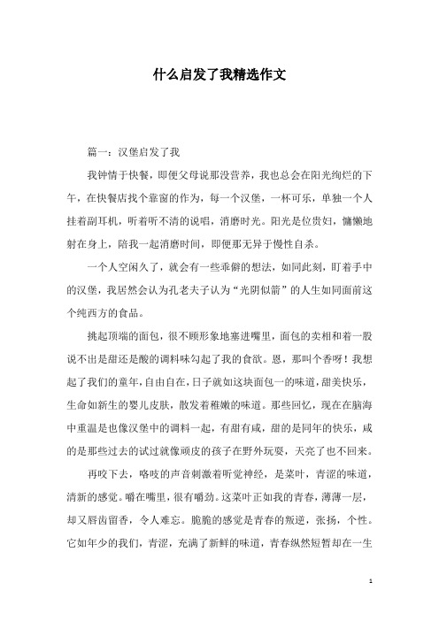 什么启发了我精选作文