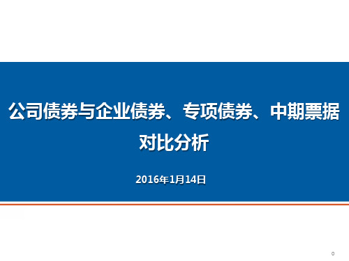 公司债券与企业债券、专项债券、中期票据对比分析ppt课件