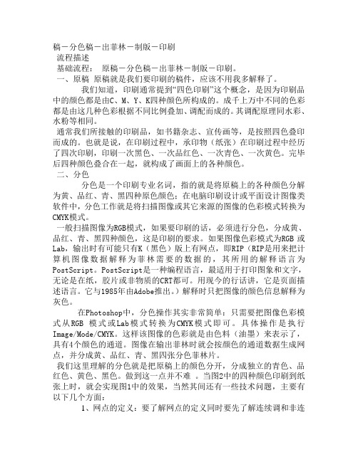 稿-分色稿-出菲林-制版-印刷