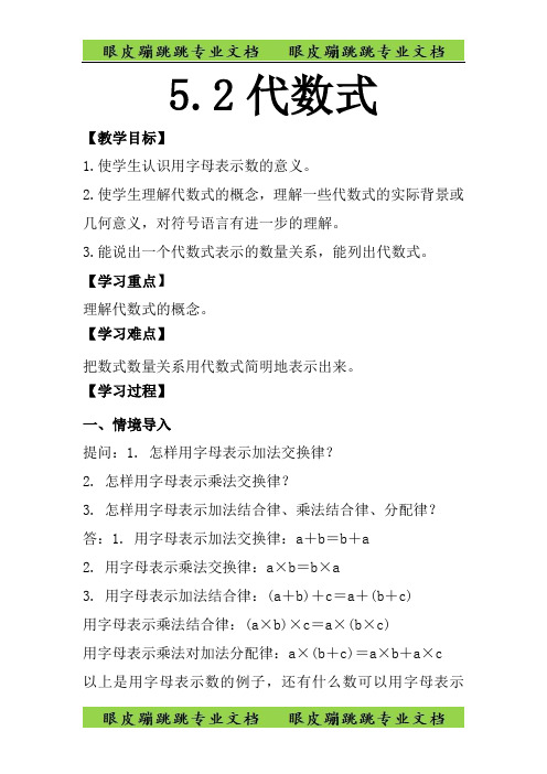 七年级数学上册第5章代数式与函数的初步认识5.2代数式19