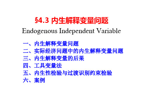 4.3 内生解释变量问题