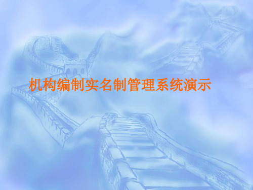 机构编制实名制管理系统ppt课件
