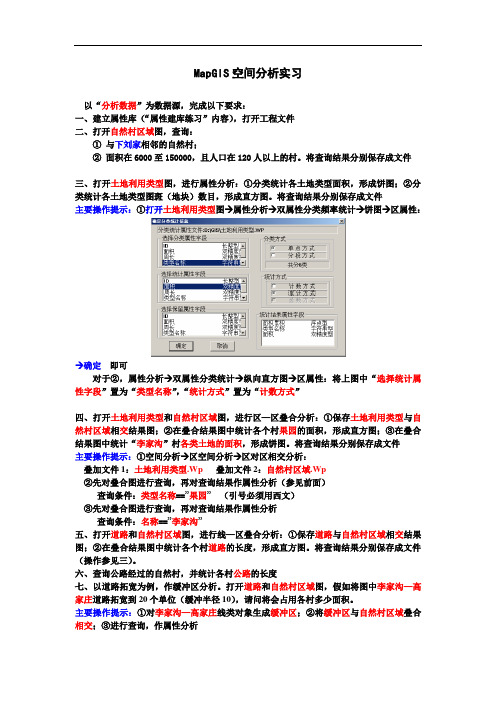 MapGIS 空间分析练习