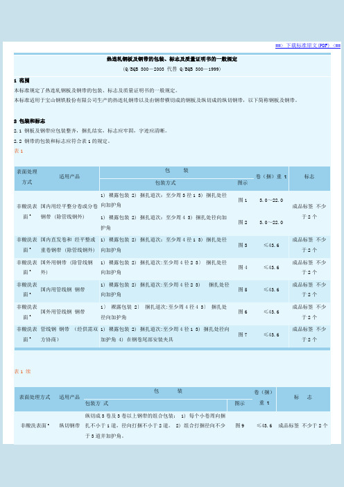 热连轧钢板及钢带的包装、标志及质量证明书的一般规定