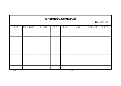 园林绿化台账模版