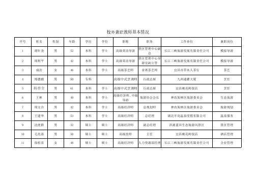 校外兼职教师基本情况