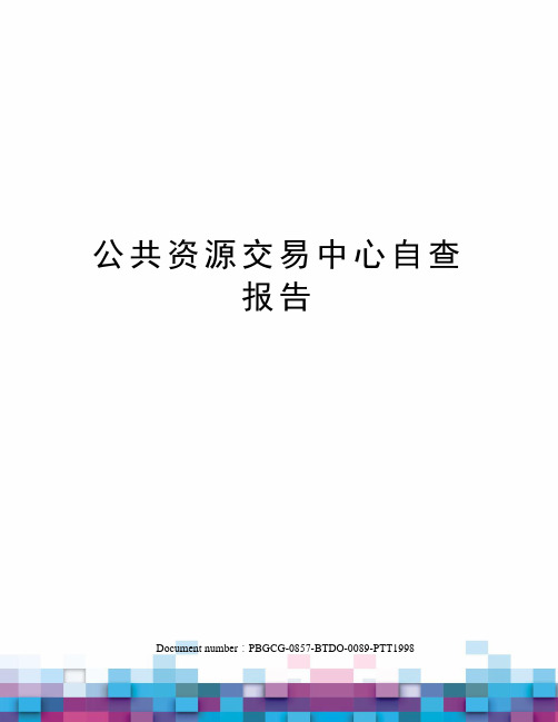 公共资源交易中心自查报告