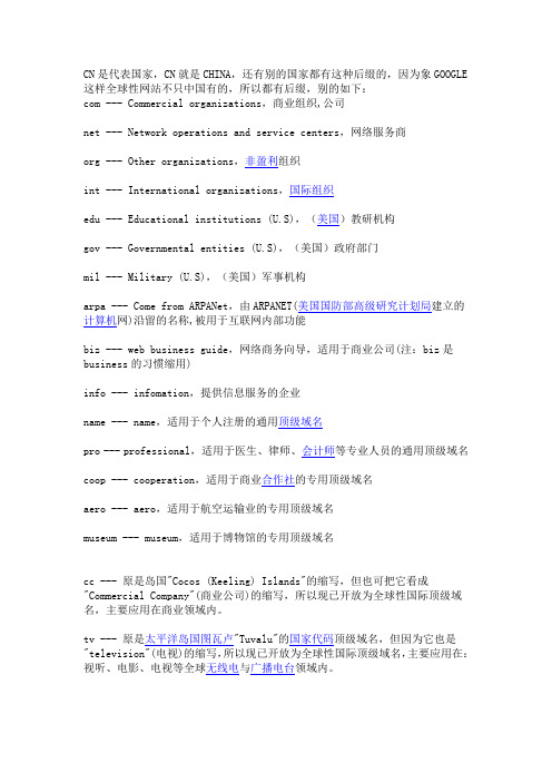 CN是代表国家
