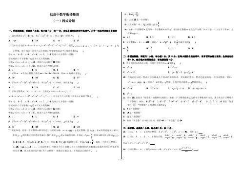 初高中数学衔接集训(一)因式分解