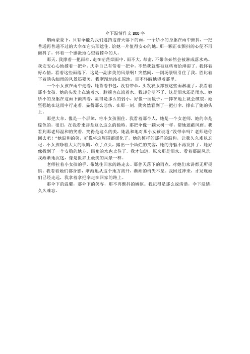 伞下温情作文800字