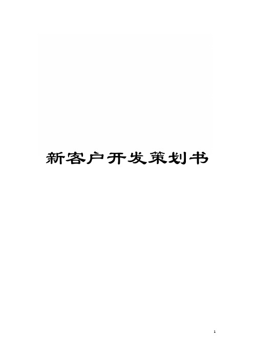 新客户开发策划书模板