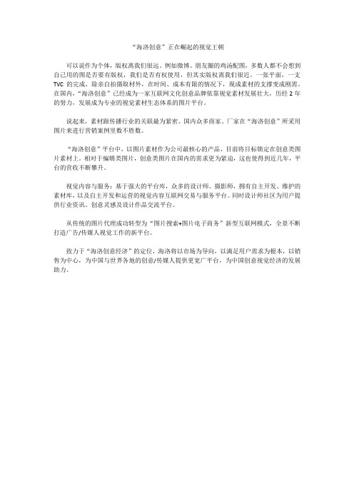 “海洛创意”正在崛起的视觉王朝