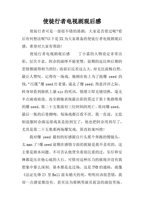 使徒行者电视剧观后感