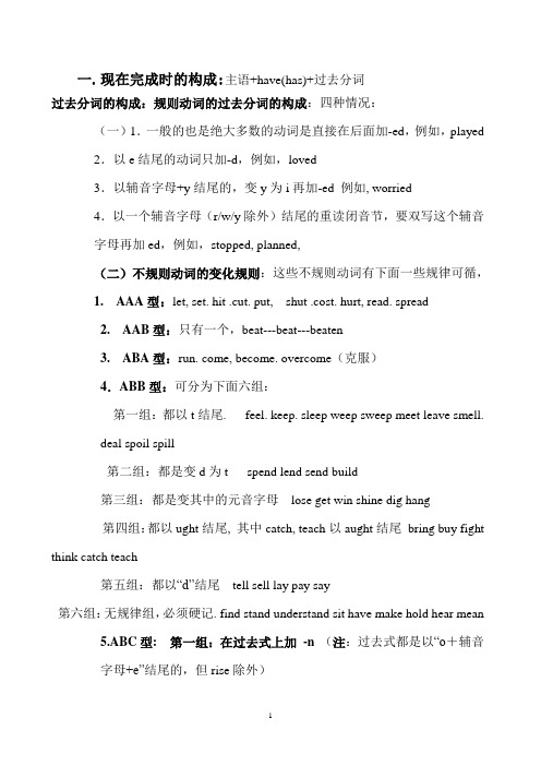 现在完成时及现在完成进行时讲解及练习(1)