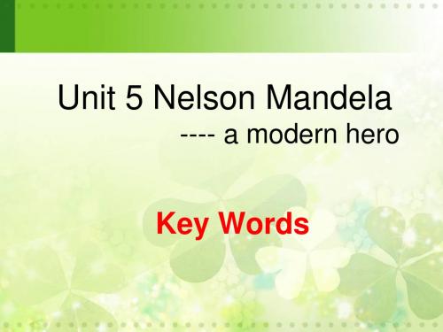 人教版高中英语book 1 Unit 5 Nelson Mandela---- a modern hero公开课教学课件共24张PPT