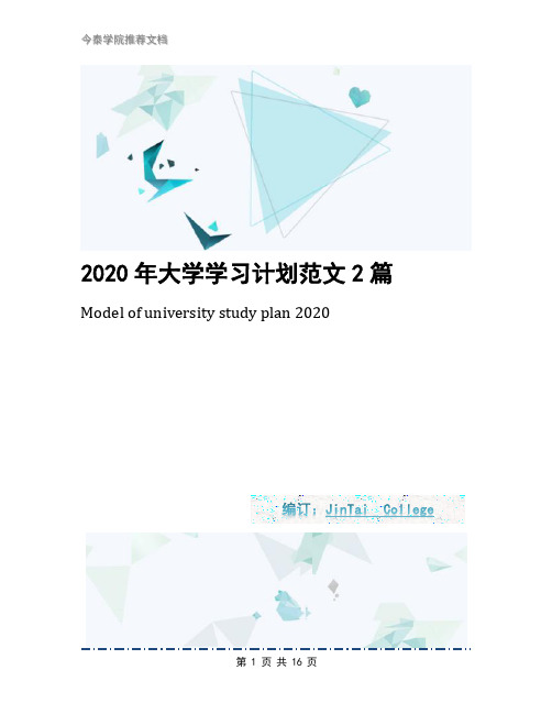 2020年大学学习计划范文2篇
