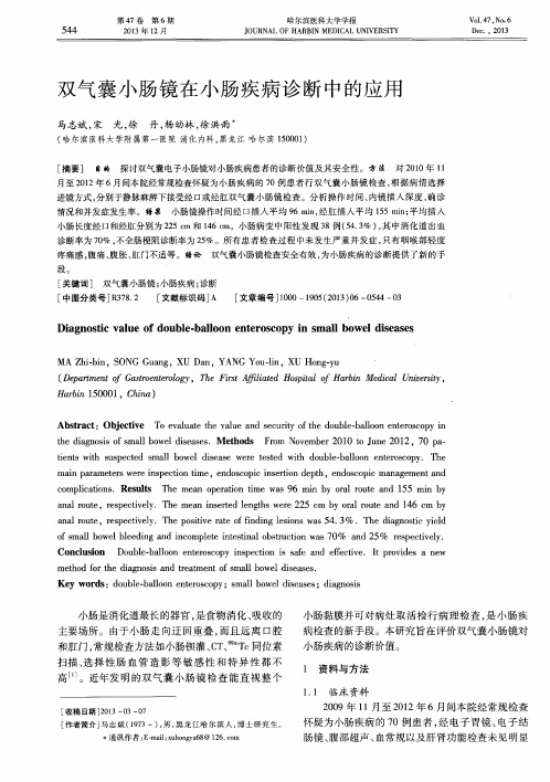双气囊小肠镜在小肠疾病诊断中的应用