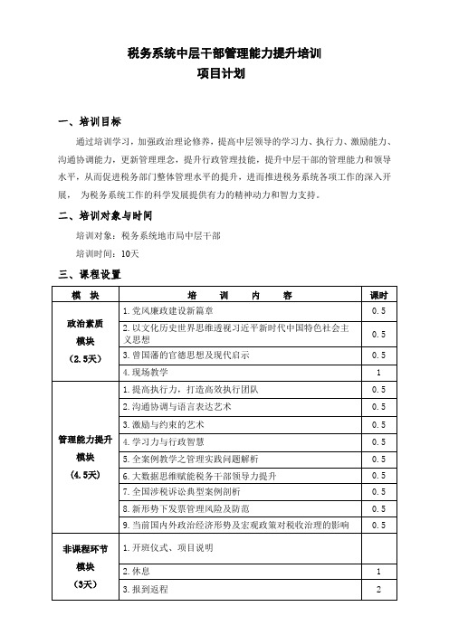 税务系统中层干部管理能力提升培训
