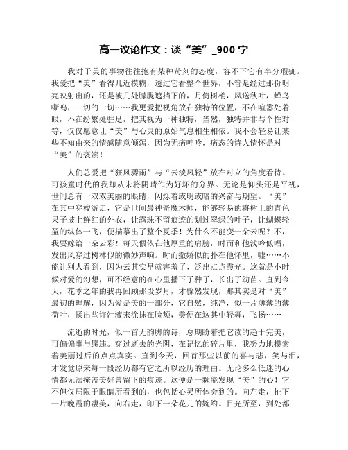 高一议论作文：谈“美”_900字