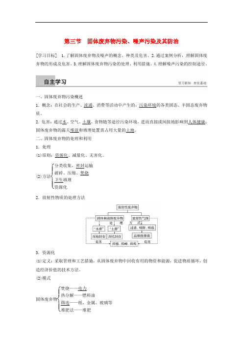 高中地理 第四章 环境污染及其防治 第三节 固体废弃物污染、噪声污染及其防治学案 湘教版选修6