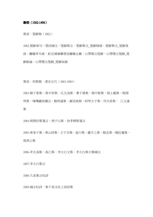 景印文渊阁四库全书书名目录 - 集部