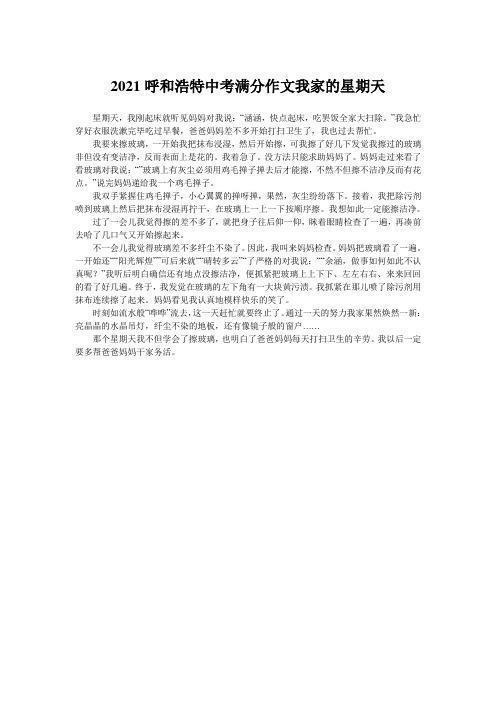 2021呼和浩特中考满分作文我家的星期天
