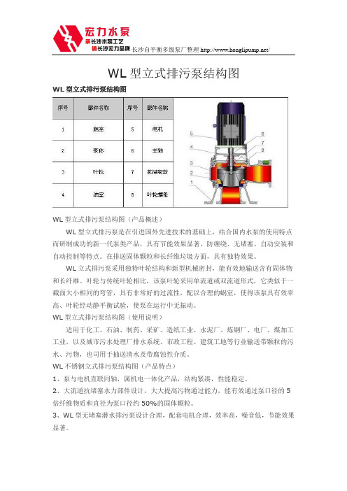 WL型立式排污泵结构图