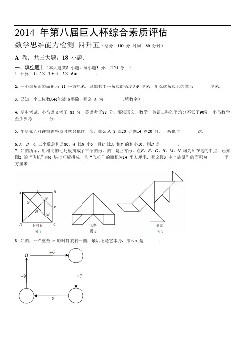 2014 年第八届巨人杯综合素质评估