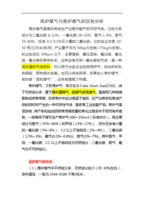 2020-9-16高炉煤气与焦炉煤气的区别分析