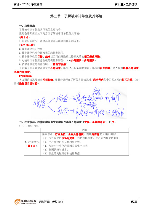 【实用文档】了解被审计单位及其环境()(1)