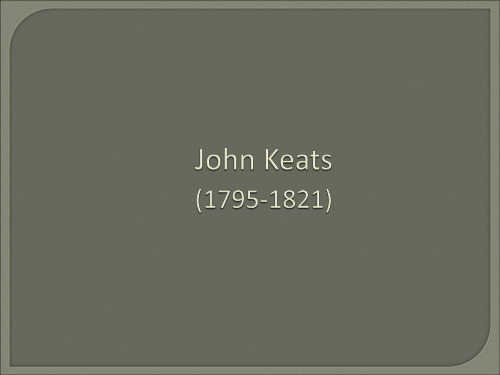 John Keats 约翰济慈诗歌
