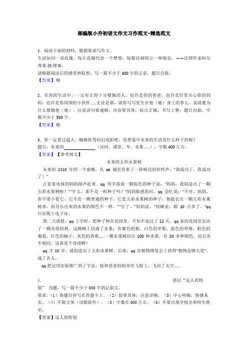 部编版小升初语文作文习作范文-精选范文