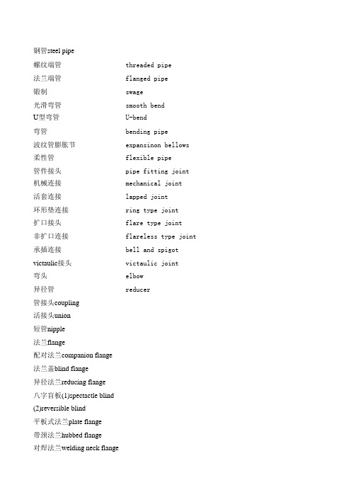 推荐-工艺管道专业术语英汉对照单词1 精品