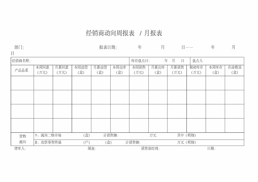 经销商动向周报表