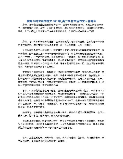 描写乡村生活的作文800字_高三乡村生活作文五篇精选