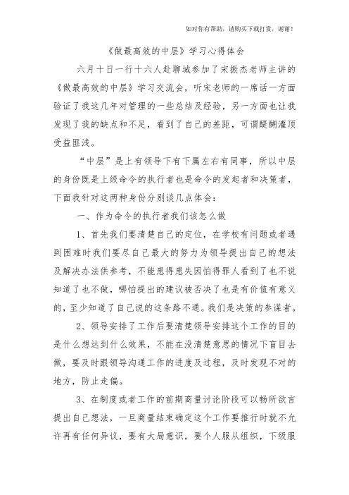 做最高效的中层学习心得体会.doc