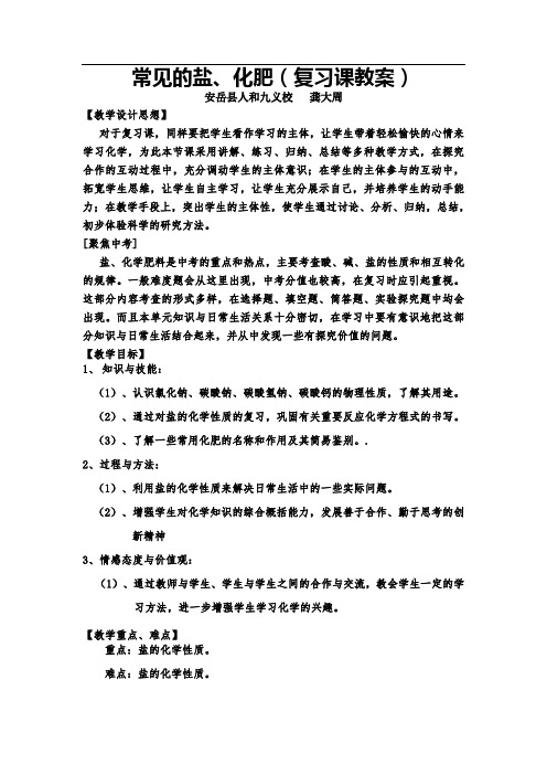 常见的盐、化肥(复习课教案)