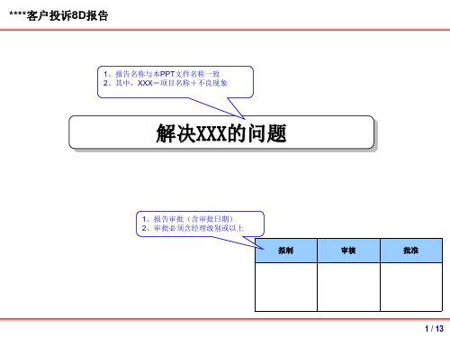 供应商8D报告模版