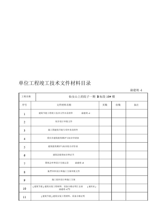 1单位工程竣工技术文件材料目录
